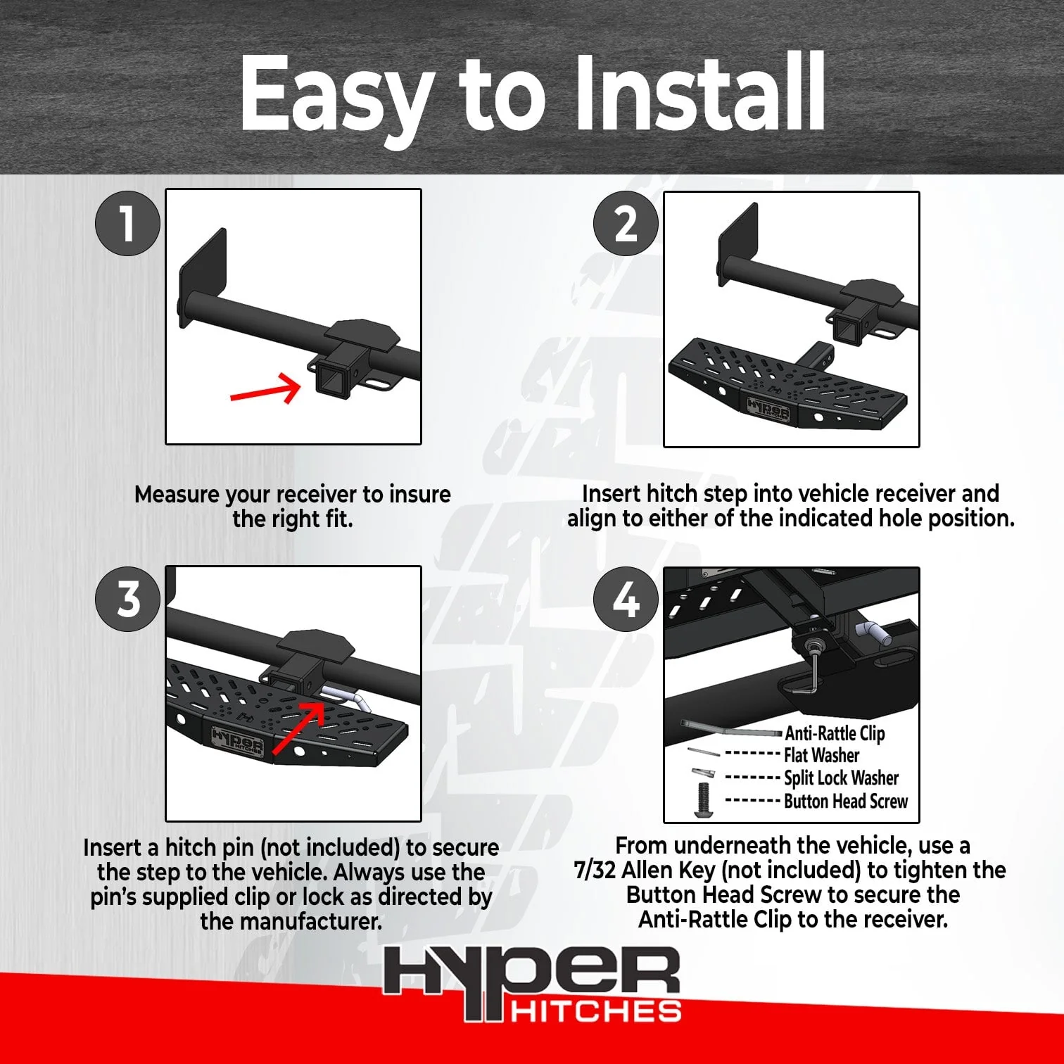 Hitch Step with Integrated Receiver Drop for 2" Hitch/ 24" Step - Image 5